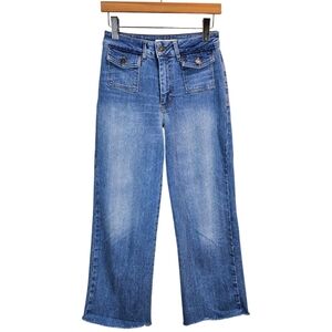 Subdued Womens Low Waist Wide Leg Jeans Sz 6 Light Wash Raw Hem Casual 90s Vibes